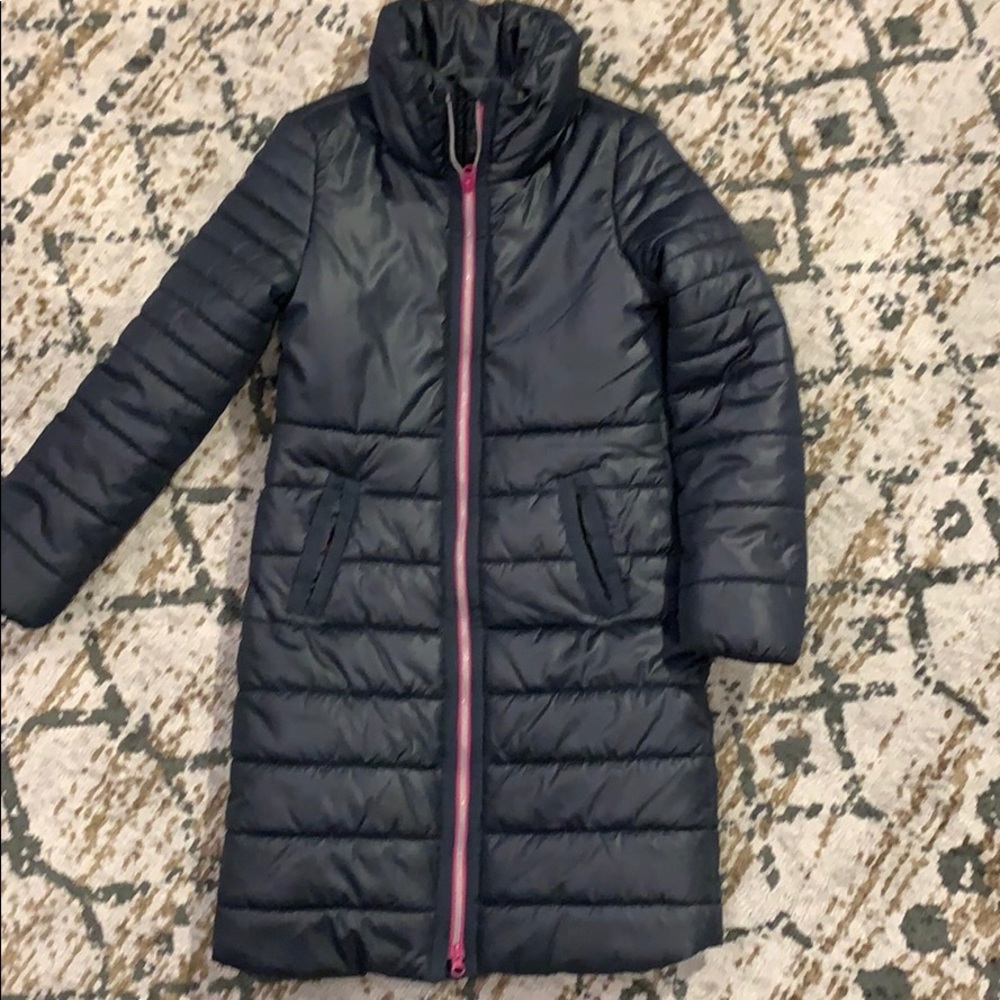 Navy Blue Long Winter Puffer Jacket